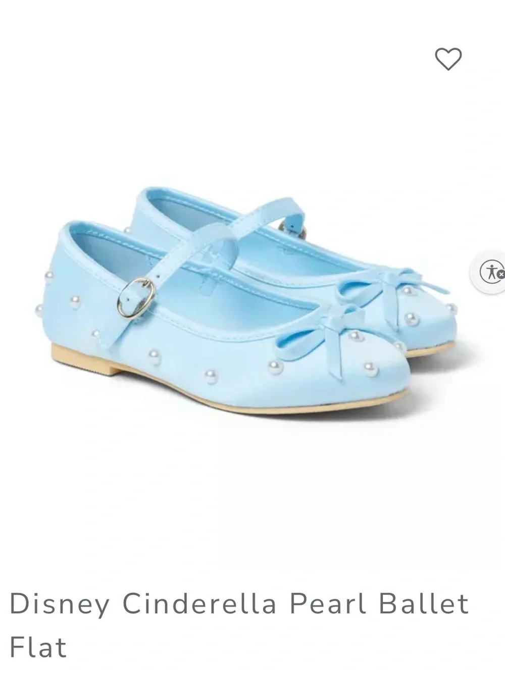 Disney x Janie and Jack Light Blue Cinderella Pearl Mary Jane Ballet Flats